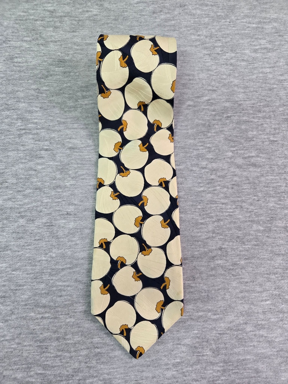Kenneth Gordon Tie Mens One Size White Silk Pumpkin Halloween Fall Novelty
